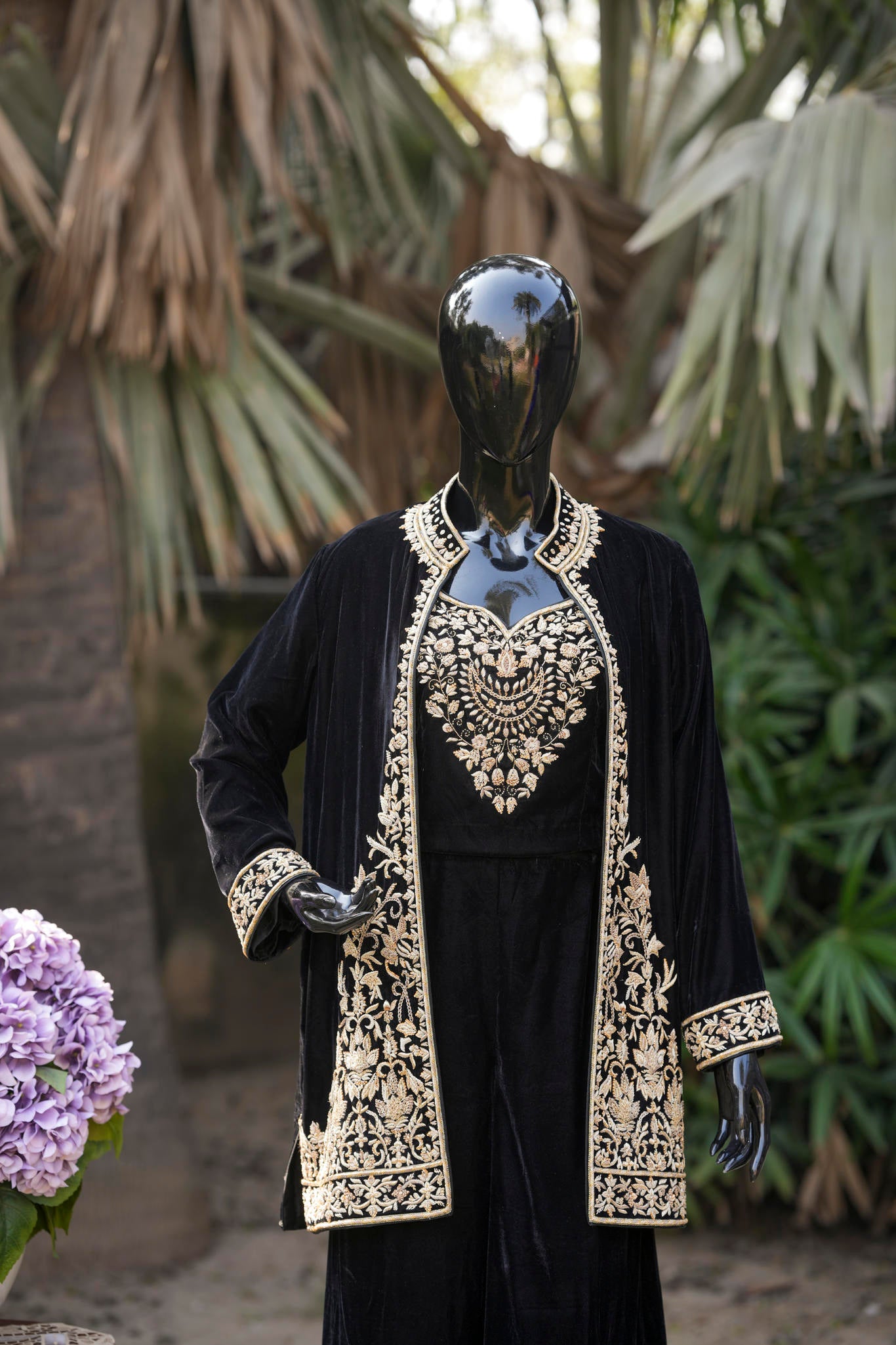 Noir Velvet Jump suit